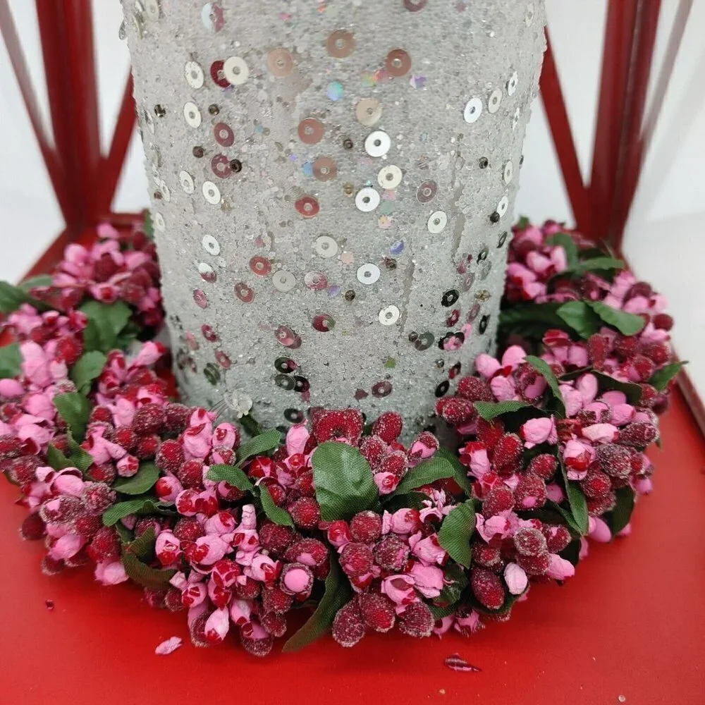 Indoor And Outdoor Red Glass Metal Hanging Candle Impressions Lantern Vintage